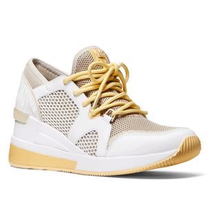 Michael Kors White and Gold Women's Sneakers